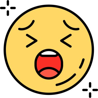 Emoji duygu ifade simgesi doldurulmuş ana hatlar biçiminde