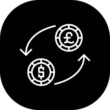 döviz değişim simgesi vektör illüstrasyonu