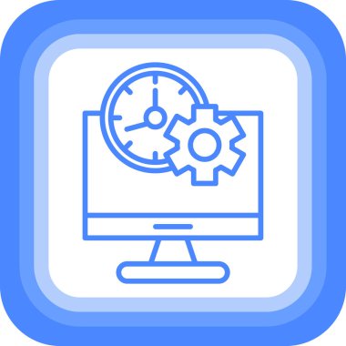 Bilgisayar ayarları simgesi. Web için basit bilgisayar ayarları vektör simgesi çizimi