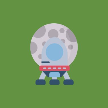 uydusu beyaz arkaplanda izole edilmiş vektör karikatür gezegeni