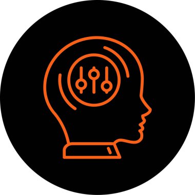 Beyin. Web simgesi basit illüstrasyon