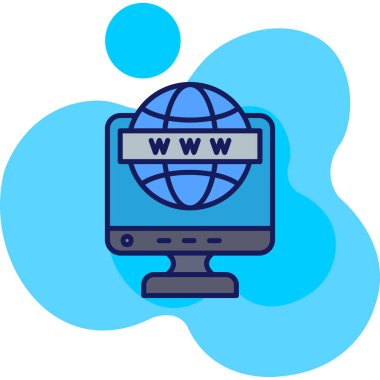 İnternet ağı. Web simgesi basit illüstrasyon