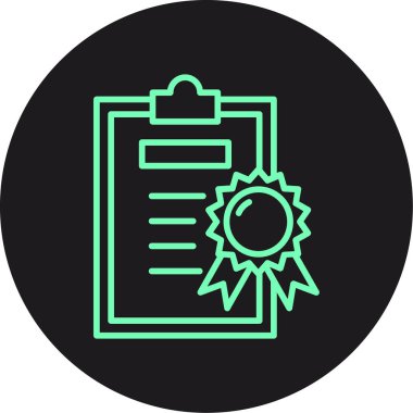 Sertifika ikonu vektör illüstrasyonu