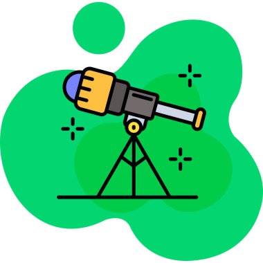 Teleskop. Web simgesi basit illüstrasyon