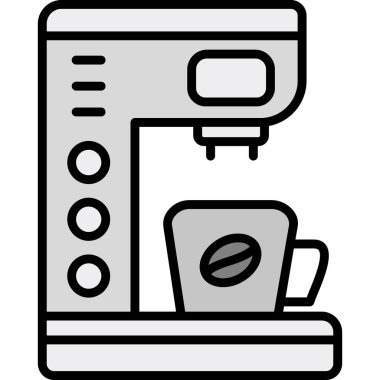 kahve makinesi ikon vektör illüstrasyonu