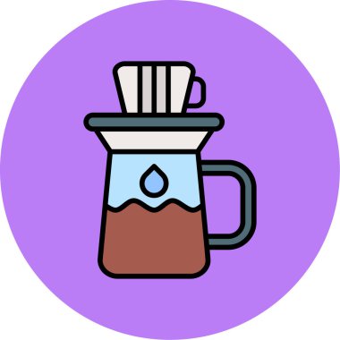 Kahve fincanı simgesi, vektör çizimi basit tasarım