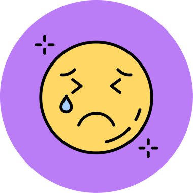 Üzgün yüzlü üzgün surat ifadesi. vektör illüstrasyonu