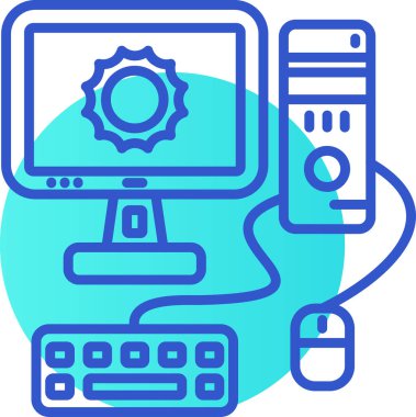 Bilgisayar. Web simgesi basit illüstrasyon