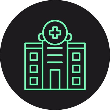 vektör hastane simgesi, vektör illüstrasyonu