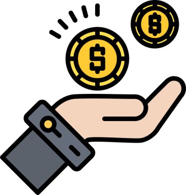 Dolar sembollü dolar sikkesi çizimi