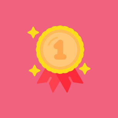 Düz stil simgesinde madalya