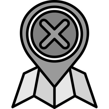 Harita konumu simgesi doldurulmuş - taslak biçimi