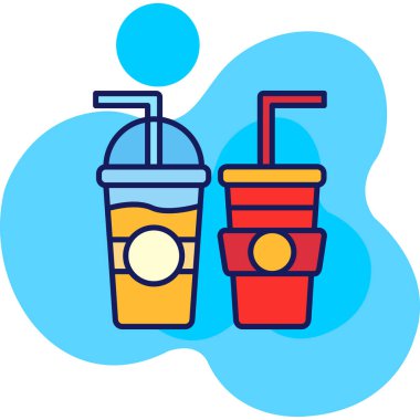 içecek yiyecek ikonu - taslak biçiminde