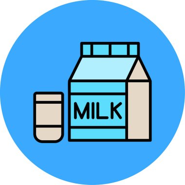 Süt. Web simgesi basit illüstrasyon