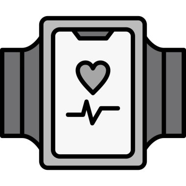 kalp atış hızı simgesi, vektör çizimi