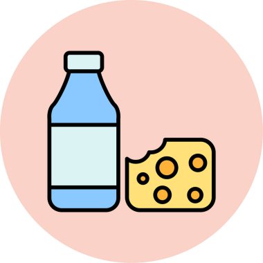 süt ikonu vektör illüstrasyonu