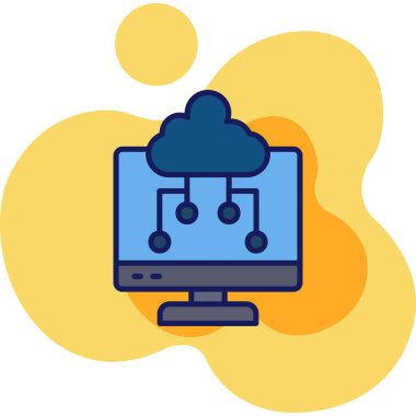 Bulut hesaplama ağı simgesi - taslak biçimi