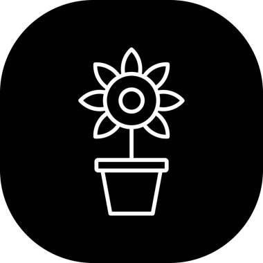 Bitki. Web simgesi basit illüstrasyon