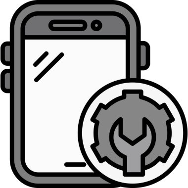 akıllı telefon onarım simgesi ana hat biçiminde