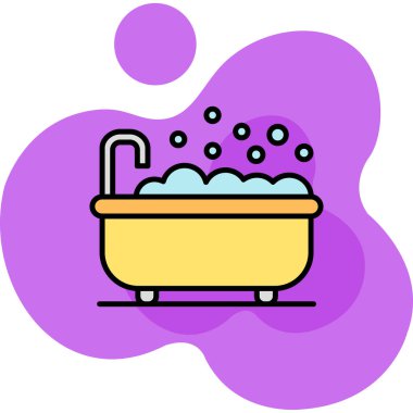 Banyo web simgesi, vektör illüstrasyonu