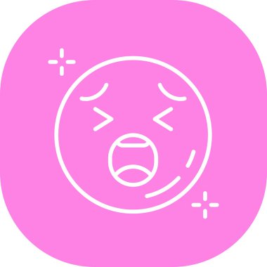 Ağlayan bir emojinin vektör illüstrasyon simgesi