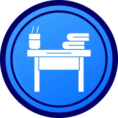 Bir fincan kahve ile bir masanın vektör çizimi