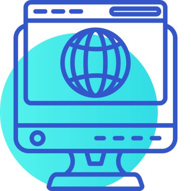 İnternet web simgesi basit vektör illüstrasyonu