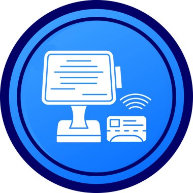 Pos terminal simgesi, vektör illüstrasyonu basit tasarım