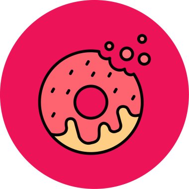 donut. Web simgesi basit illüstrasyon