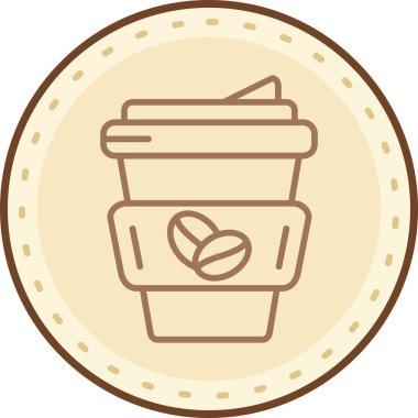 Kahve. Web simgesi basit illüstrasyon