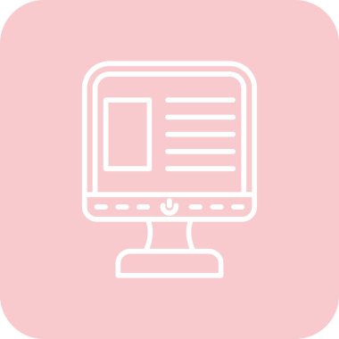 Modern b 'nin vektör illüstrasyonu bilgisayar ekranının simgesinden yoksun