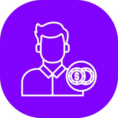 Bozuk parası olan bir adamın vektör çizimi