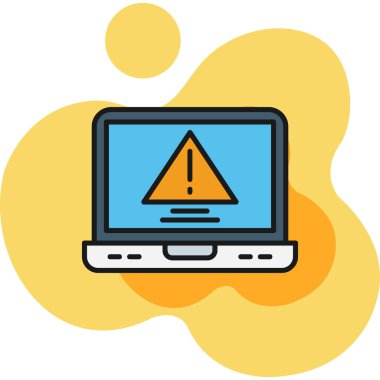 dizüstü bilgisayarın hata renk ikonu vektör çizimi