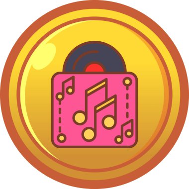 Müzik kilidi simgesi. çizgi film vektör illüstrasyonu