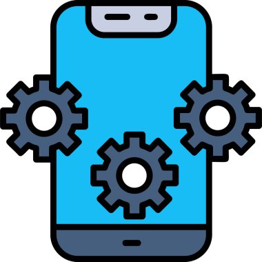 Akıllı telefon simgesi. Basit taslak vektör çizimi