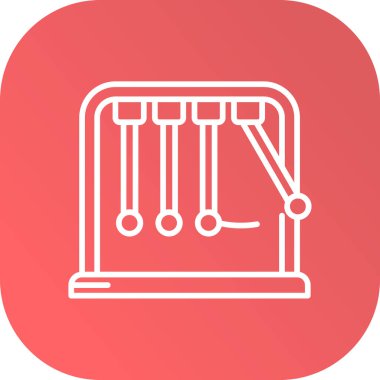 Beyaz çizgi davul simgesi uzun gölge arkaplanı ile izole edildi. Cihaz işareti. müzik aleti sembolü. Kırmızı daire düğmesi. vektör.