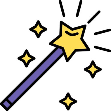 dosya ana hatları biçiminde wand sihirli simgesi