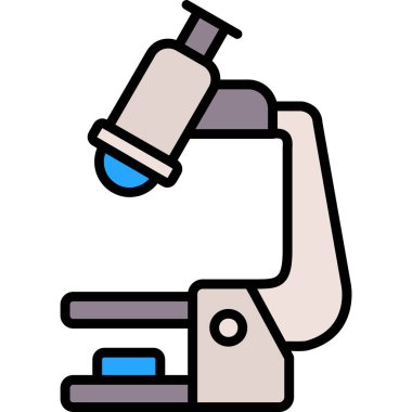 Mikroskop simgesi. Web için mikroskop vektör simgelerinin özet çizimi