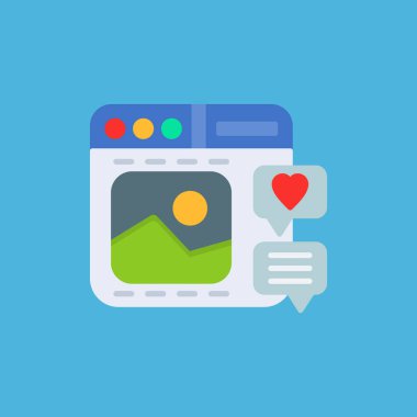 Sosyal medya vektörü düz tasarım