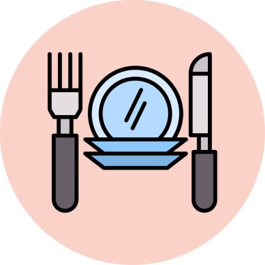 Bir tabak simgesinin vektör illüstrasyonu