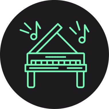 Eşsiz Piyano Vektörü Kabartma Simgesi