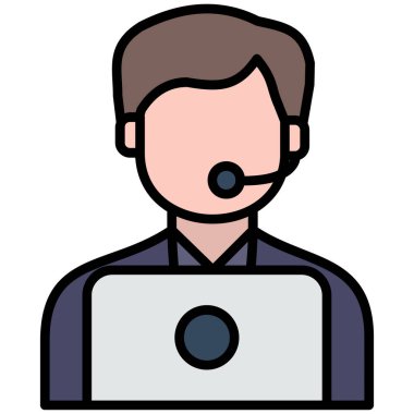 Çağrı merkezi operatör vektör çizimi