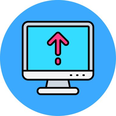 bilgisayar ekranı simgesi. dizin bilgisayar ekranı vektör rengi düz izole