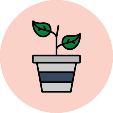 Bitki. Web simgesi basit illüstrasyon