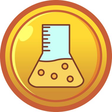 Düz biçimli bilim laboratuvarı test simgesi