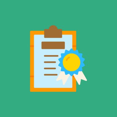 Kalkan simgesi ve vektör illüstrasyonlu belge