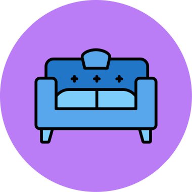 kanepe ikonu vektör illüstrasyonu