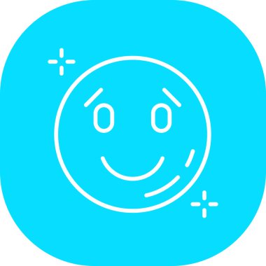 Mutlu yüz simgesi, basit vektör illüstrasyonu