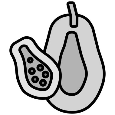 avokado meyvesi. Web simgesi vektör illüstrasyonu