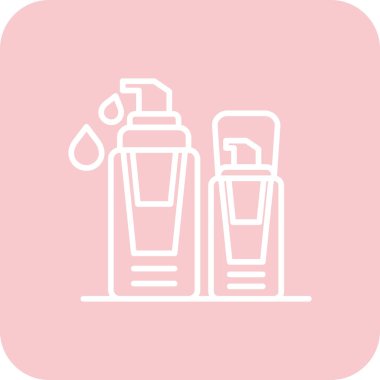 Bir şişe şampuan ve sabun, vektör çizimi.